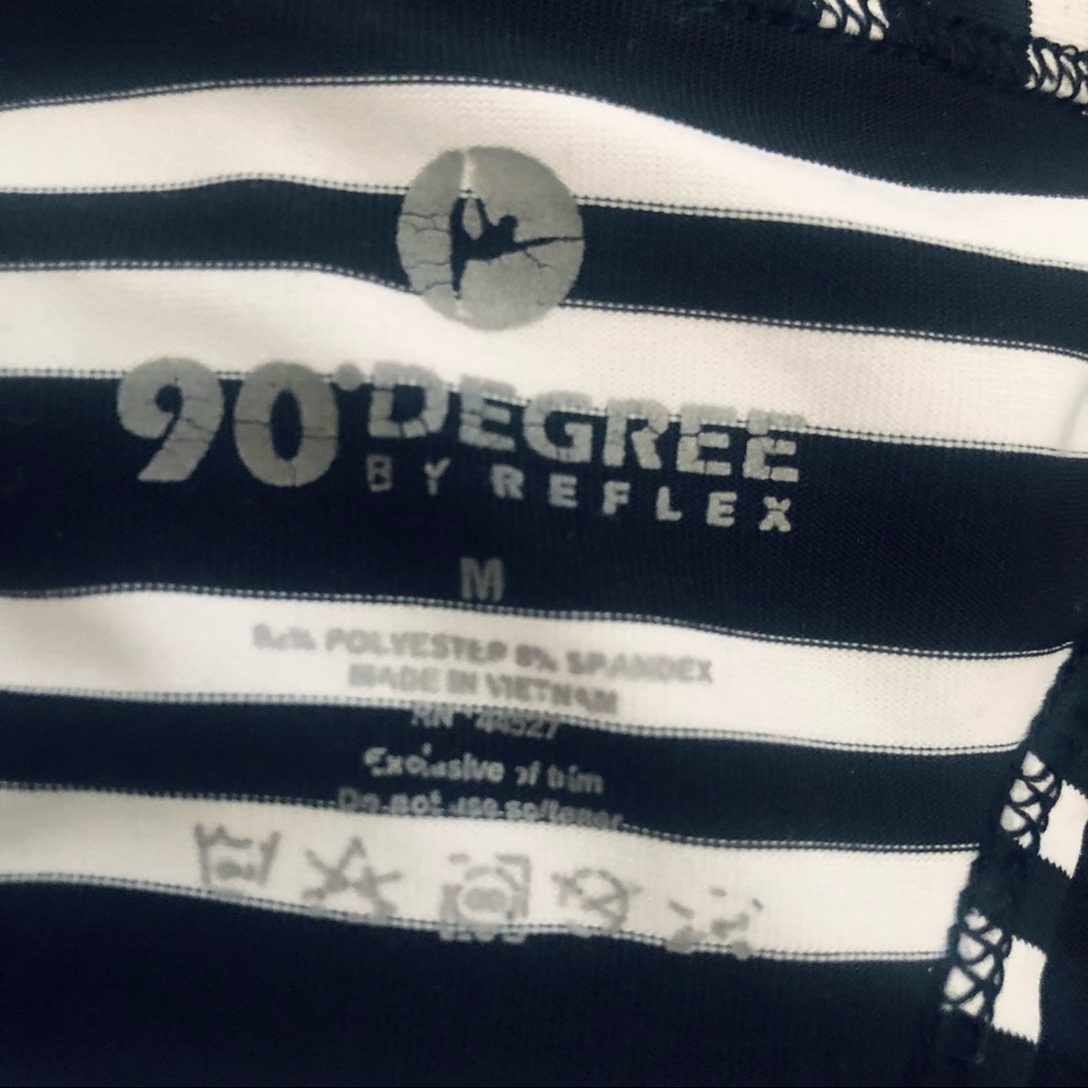Black and White Stripe Workout Tank Top - Picture 3 of 3